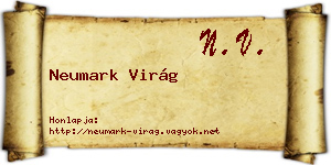 Neumark Virág névjegykártya